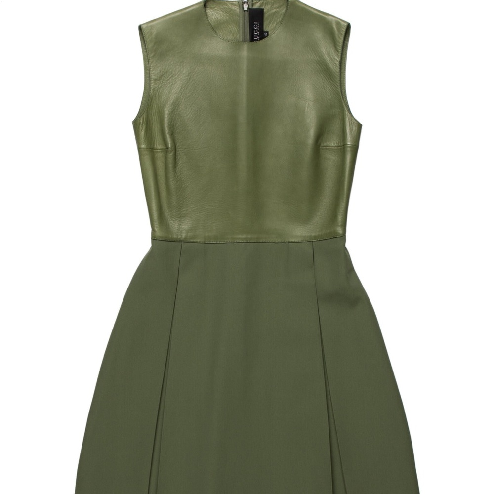 Runway collection Gucci leather mini dress